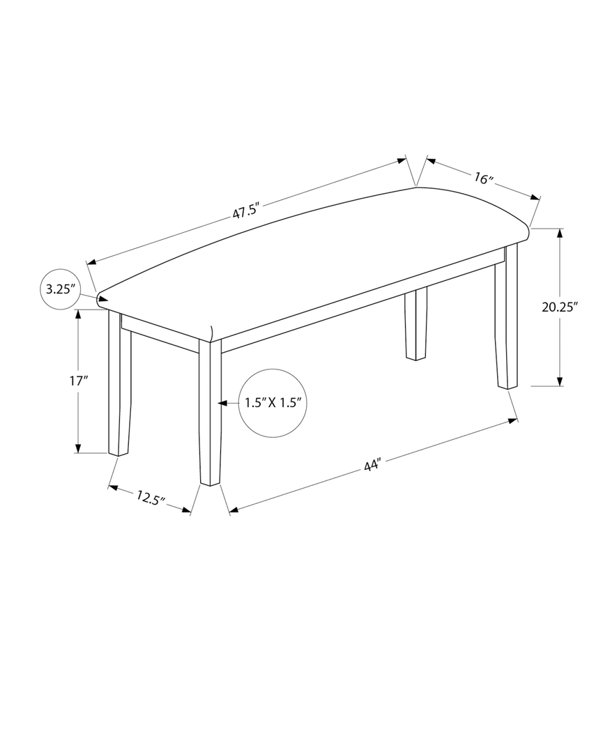 Wansley Black Dining Bench - Thumbnail - Image 7