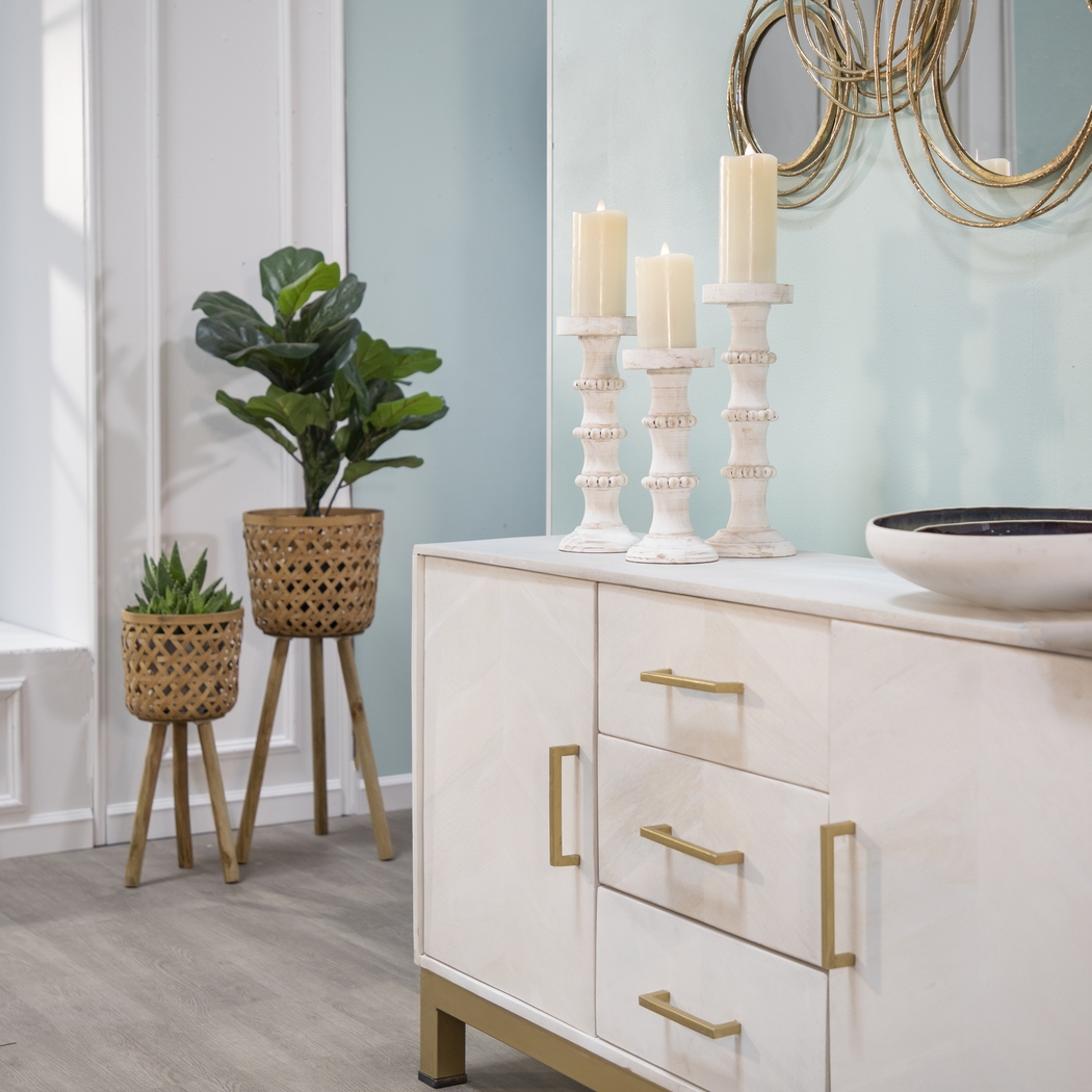 Wareingwood White Short Candle Holder - Thumbnail - Image 2