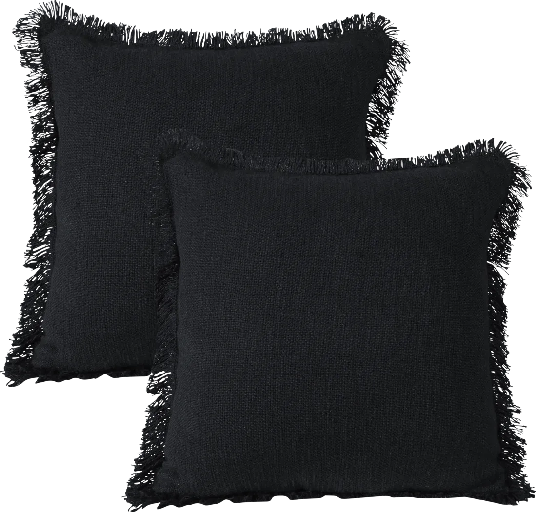 Wareshall Black Pillow, Set of 2 - Thumbnail - Image 1
