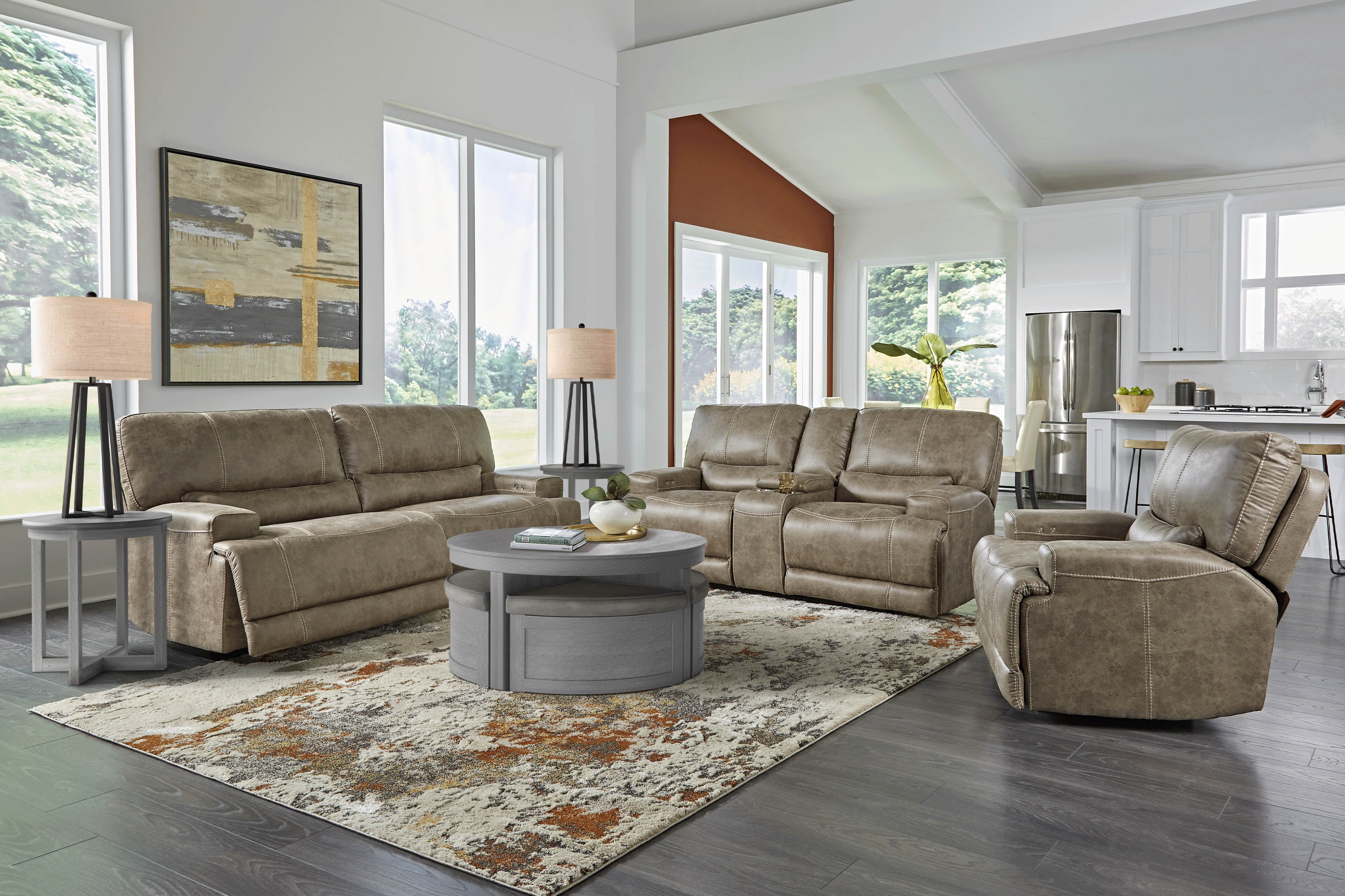 Warrendale Beige 2 Pc Power Reclining Living Room - Thumbnail - Image 1