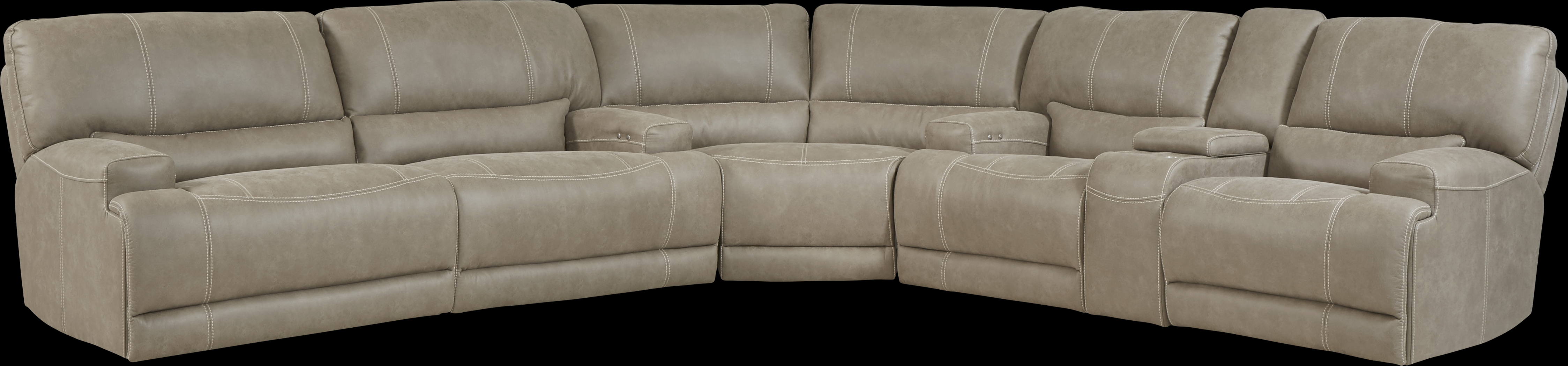 Warrendale Beige 4 Pc Power Reclining Sectional Living Room - Thumbnail - Image 2