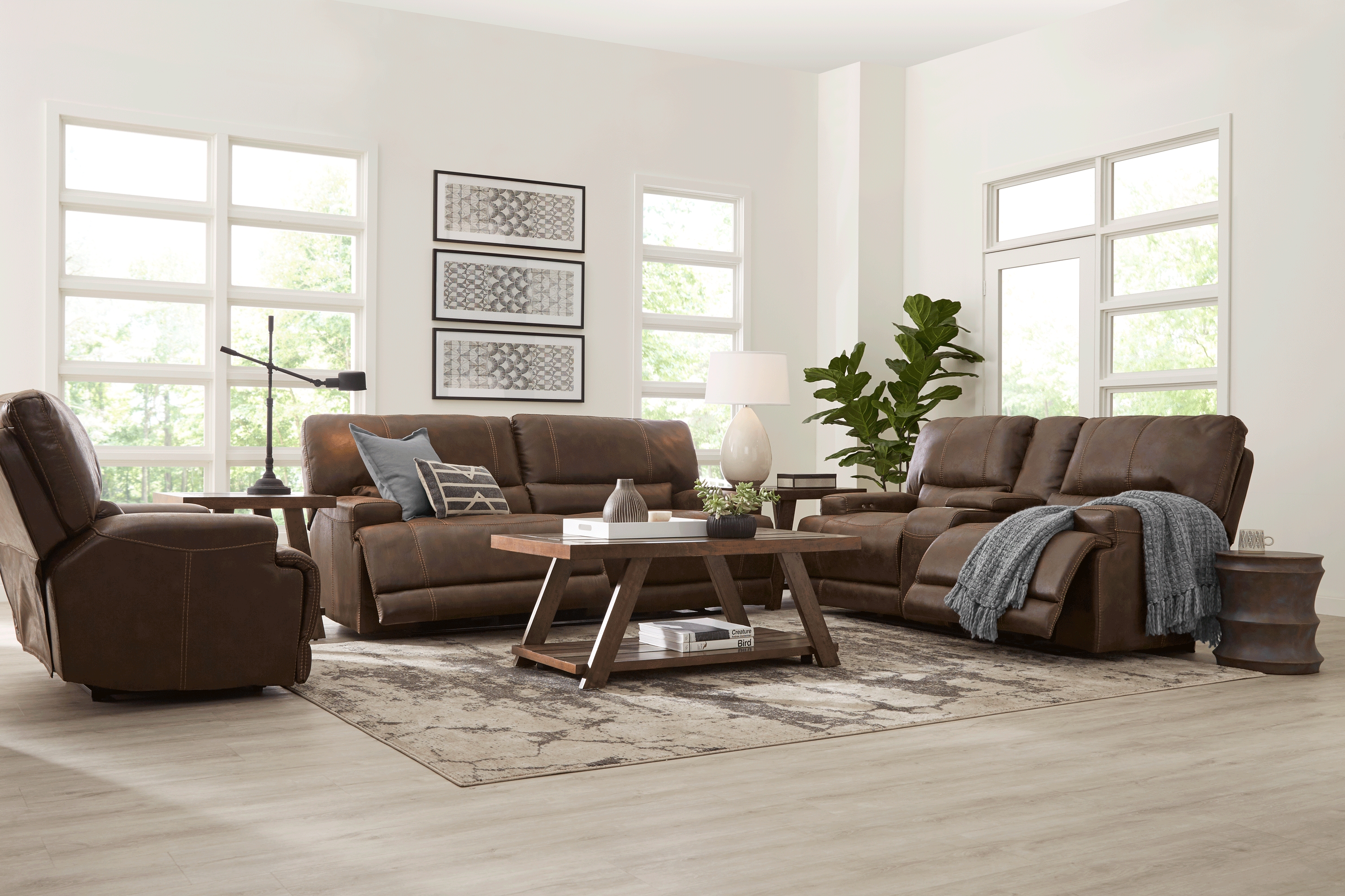 Warrendale Chocolate 2 Pc Power Reclining Living Room - Thumbnail - Image 1