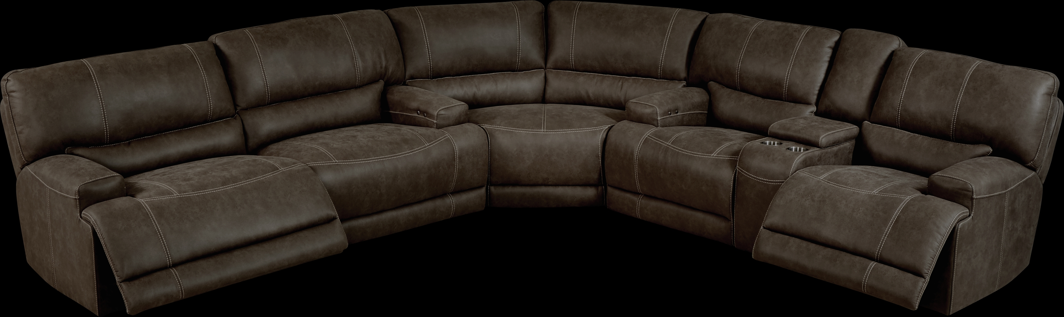 Warrendale Chocolate 3 Pc Power Reclining Sectional - Thumbnail - Image 3