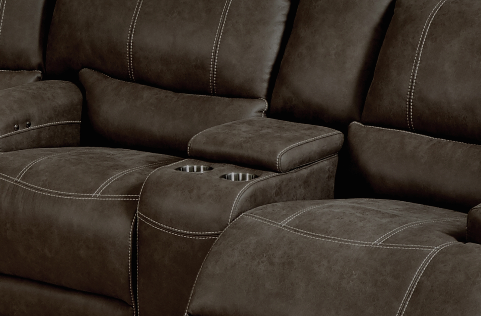 Warrendale Chocolate 6 Pc Power Reclining Sectional Living Room - Thumbnail - Image 4