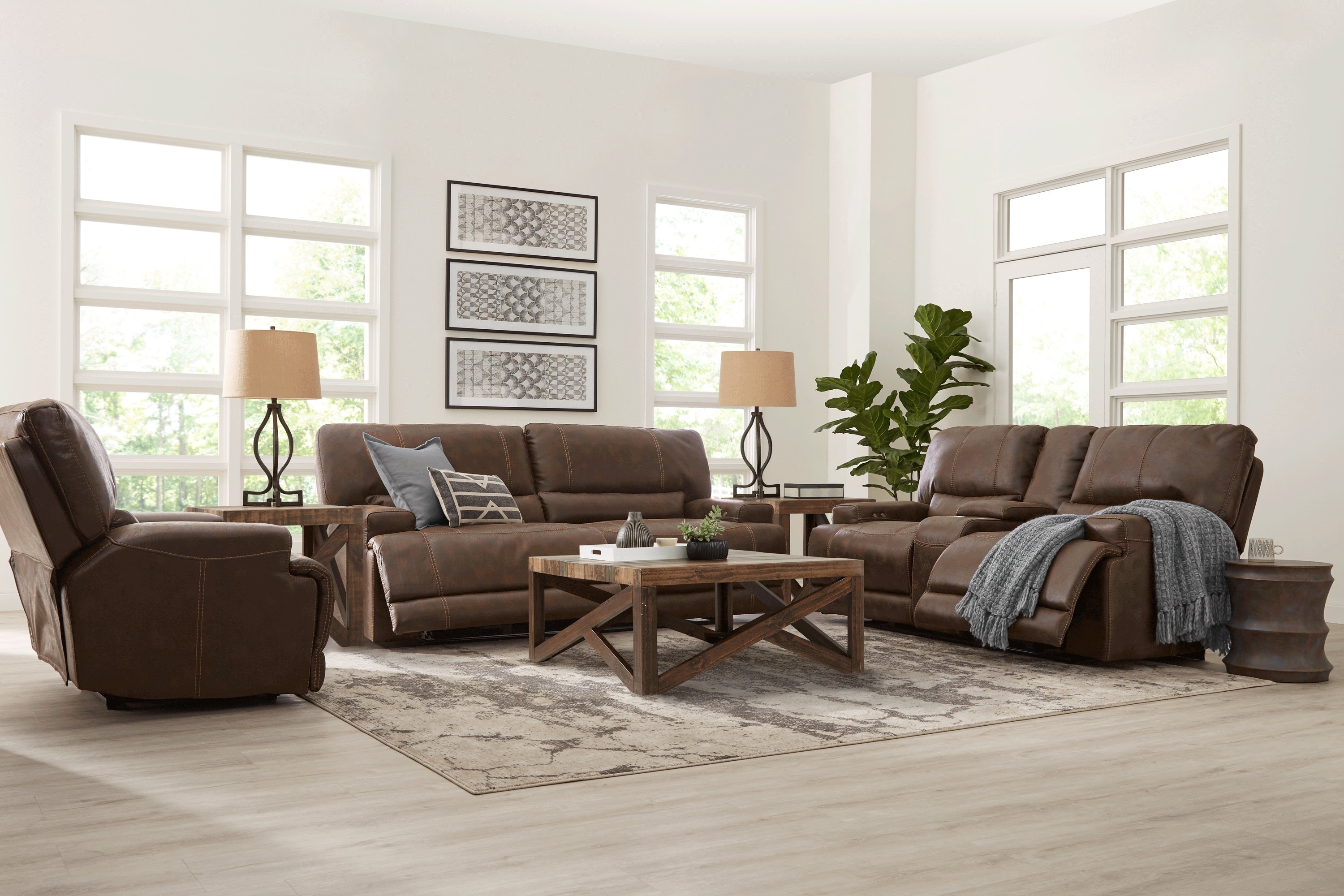 Warrendale Chocolate Power Reclining Sofa - Thumbnail - Image 2