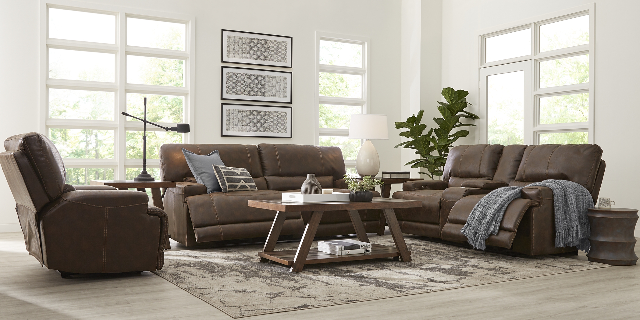 Warrendale Chocolate 7 Pc Power Reclining Living Room - Thumbnail - Image 1