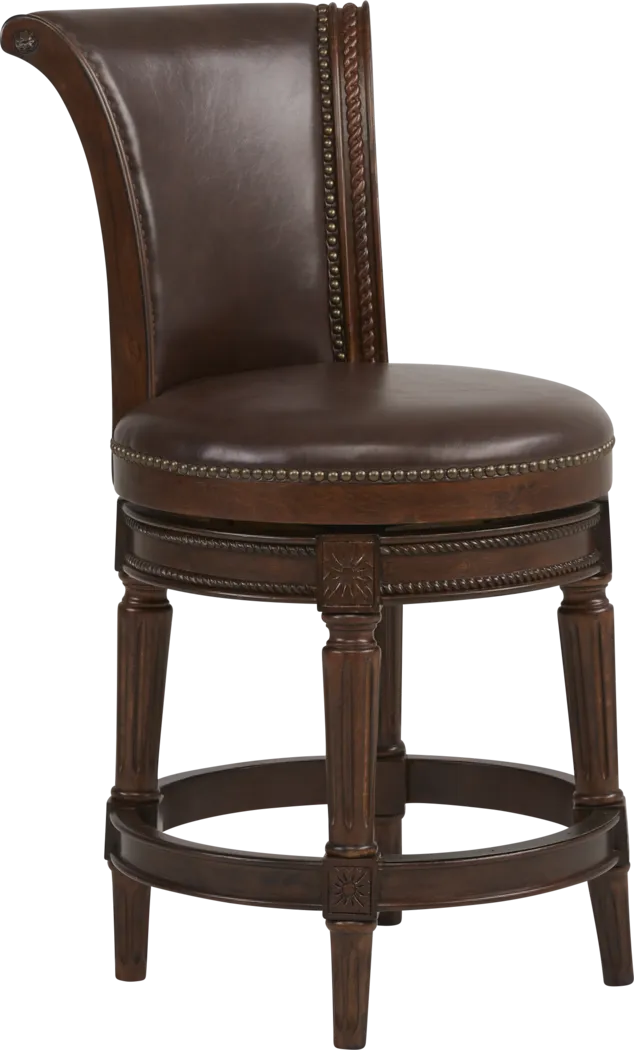 Warrin Brown Swivel Counter Height Stool - Thumbnail - Image 1