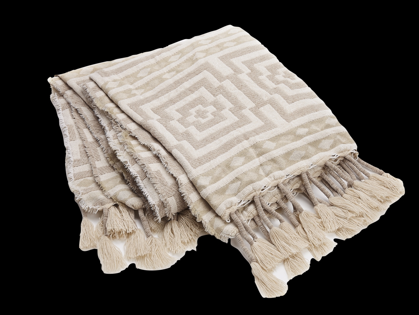 Washentaw Taupe Throw Blanket - Thumbnail - Image 2