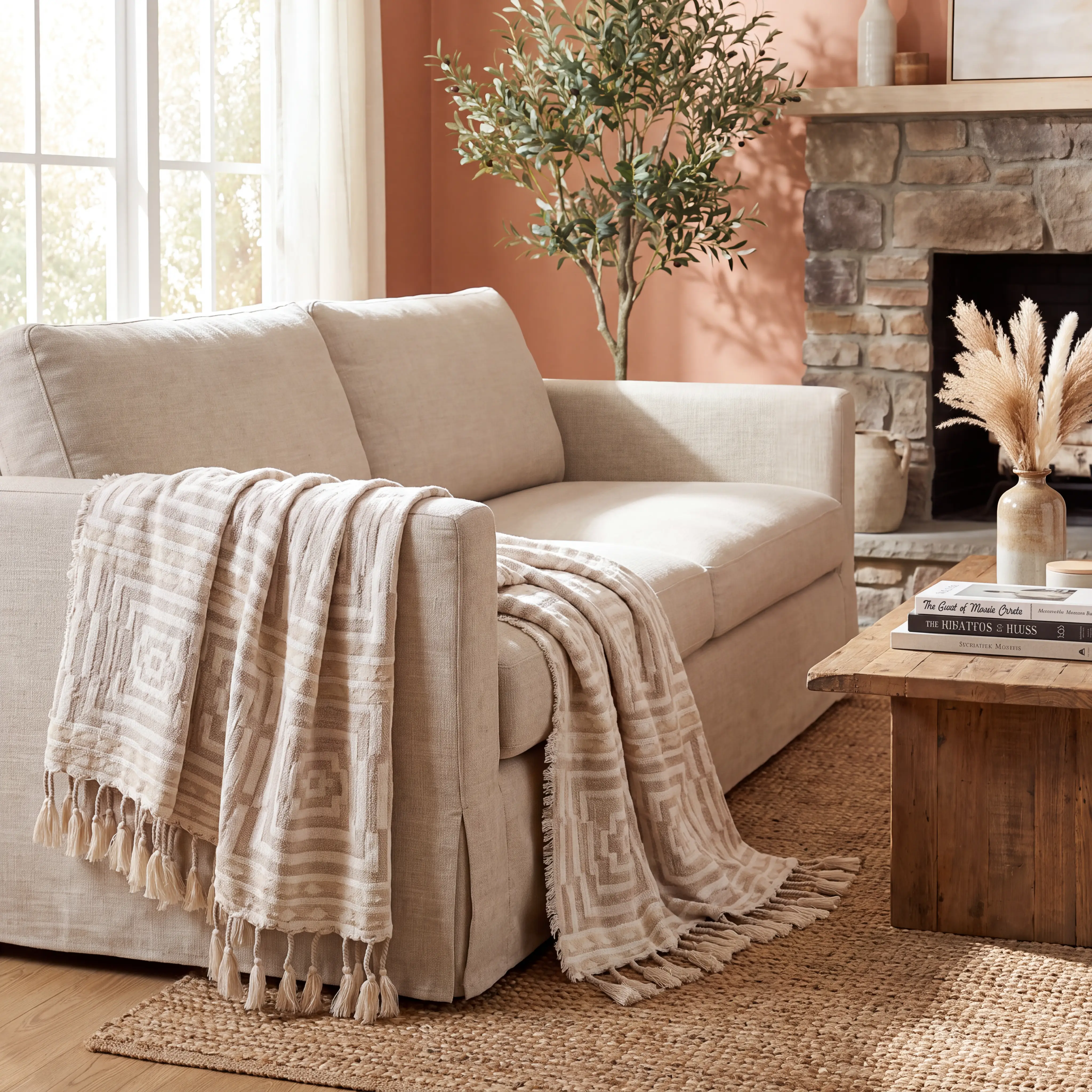 Washentaw Taupe Throw Blanket - Thumbnail - Image 3