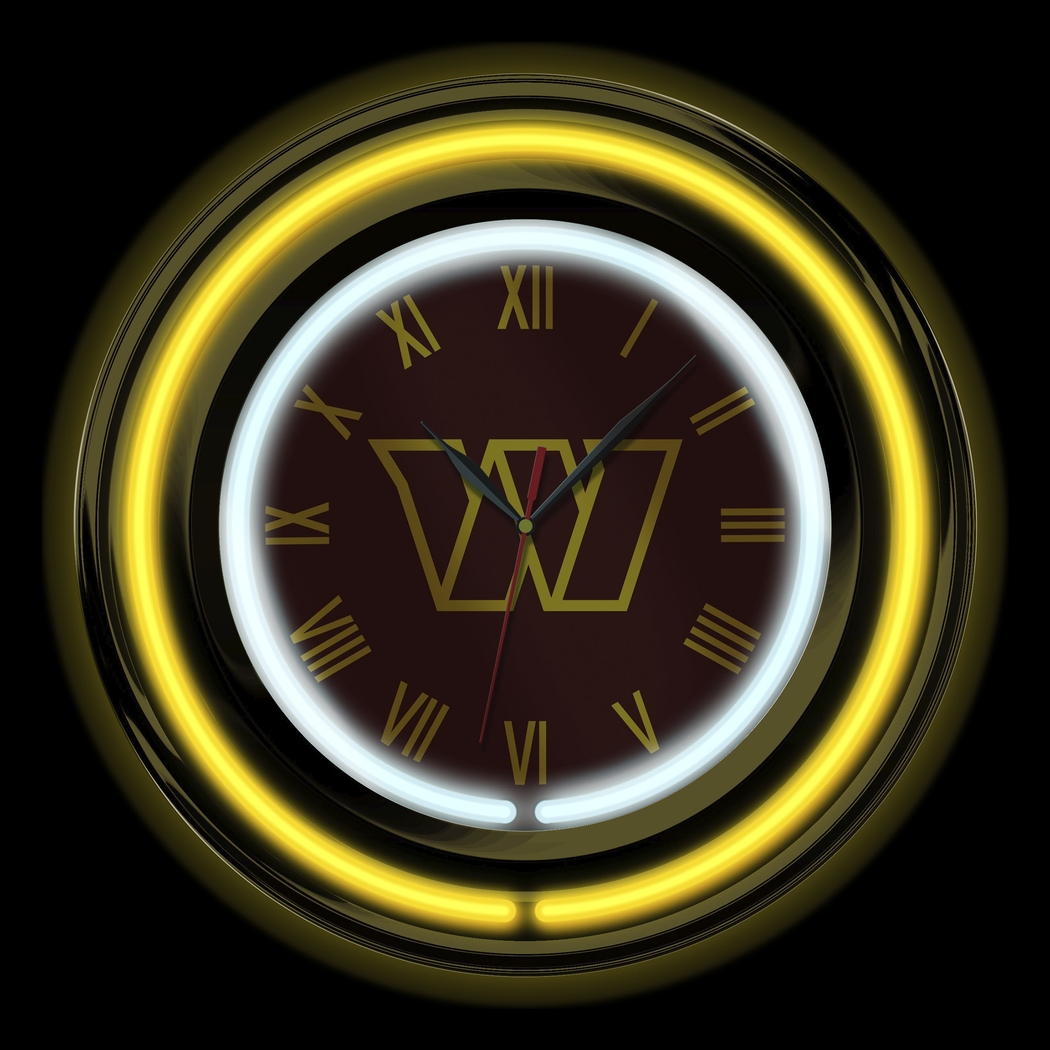 Washington Commanders Burgundy Neon Wall Clock - Thumbnail - Image 3