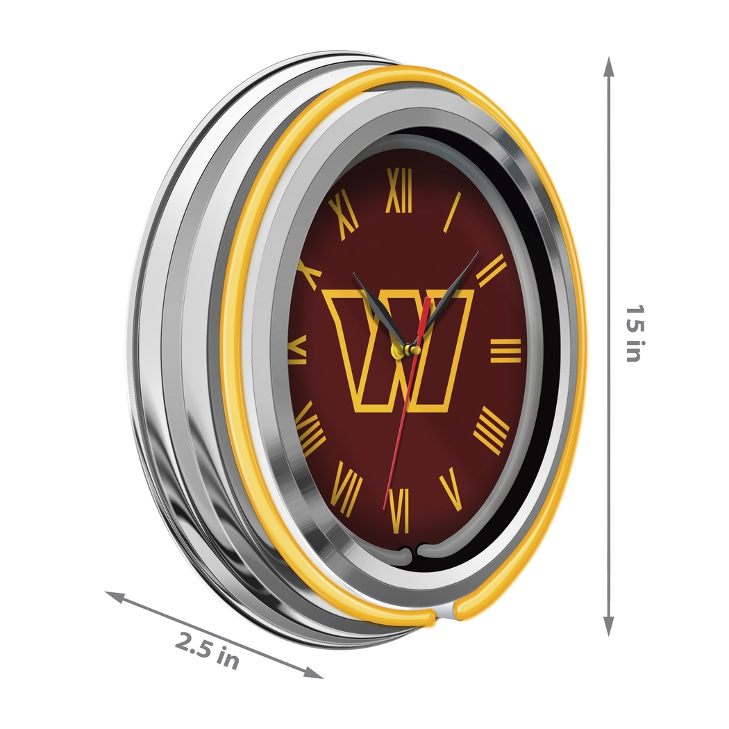 Washington Commanders Burgundy Neon Wall Clock - Thumbnail - Image 4