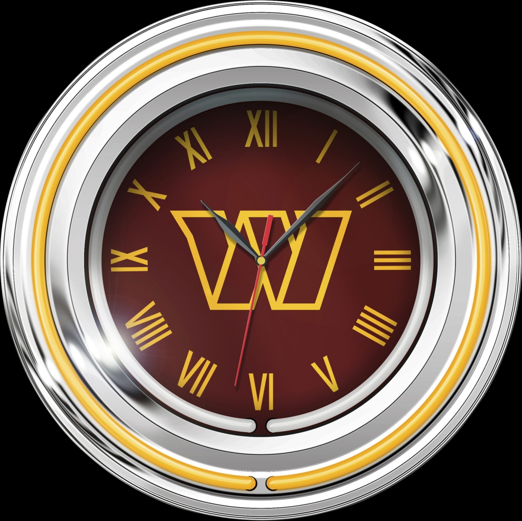 Washington Commanders Burgundy Neon Wall Clock - Thumbnail - Image 1