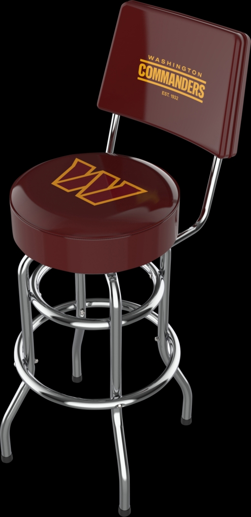 Washington Commanders Burgundy Swivel Barstool with Back - Thumbnail - Image 1