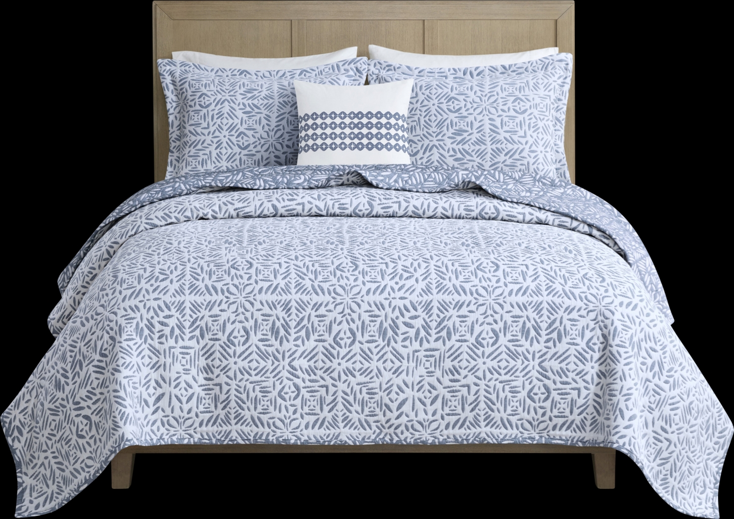 Washmon Blue 4 Pc Full/Queen Coverlet Set - Thumbnail - Image 12