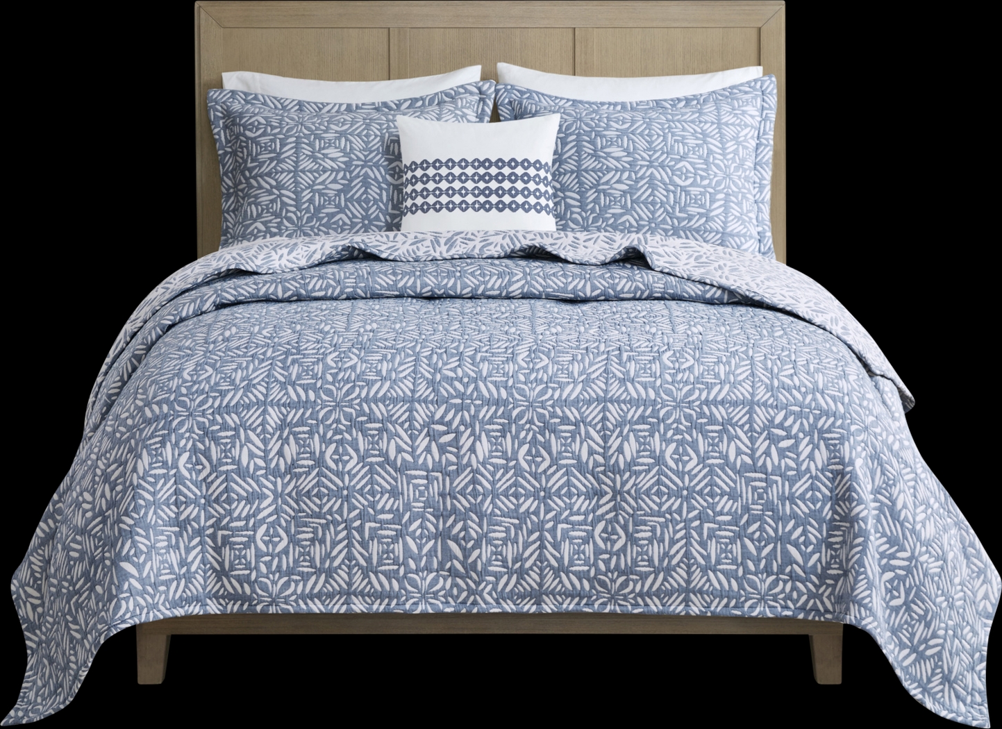 Washmon Blue 4 Pc Full/Queen Coverlet Set - Thumbnail - Image 13