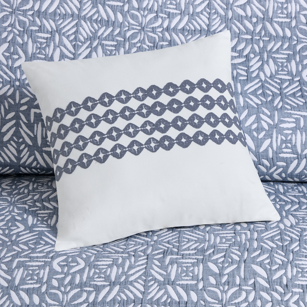 Washmon Blue 4 Pc Full/Queen Coverlet Set - Thumbnail - Image 15