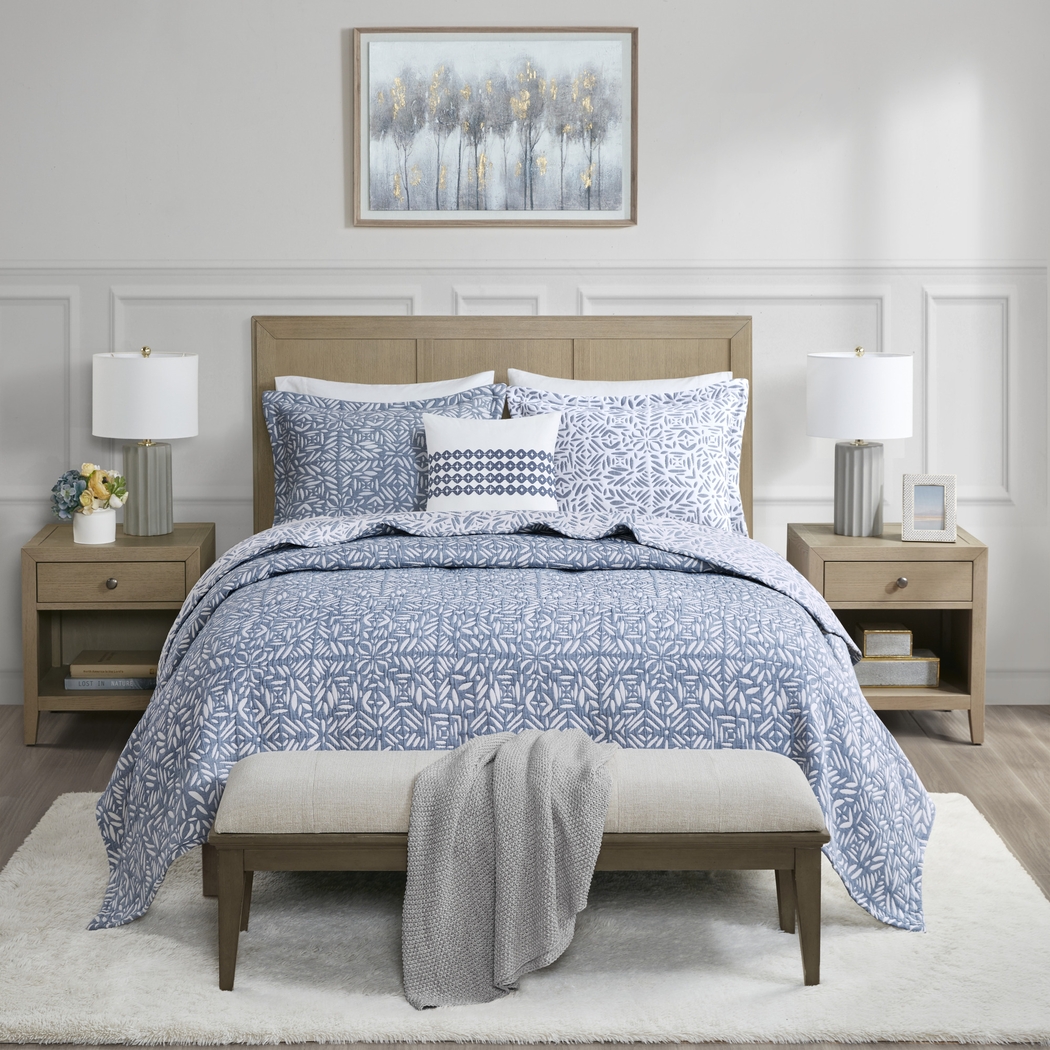 Washmon Blue 4 Pc Full/Queen Coverlet Set - Thumbnail - Image 3