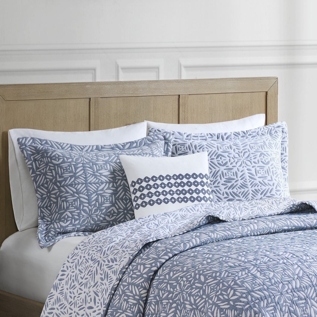 Washmon Blue 4 Pc Full/Queen Coverlet Set - Thumbnail - Image 5