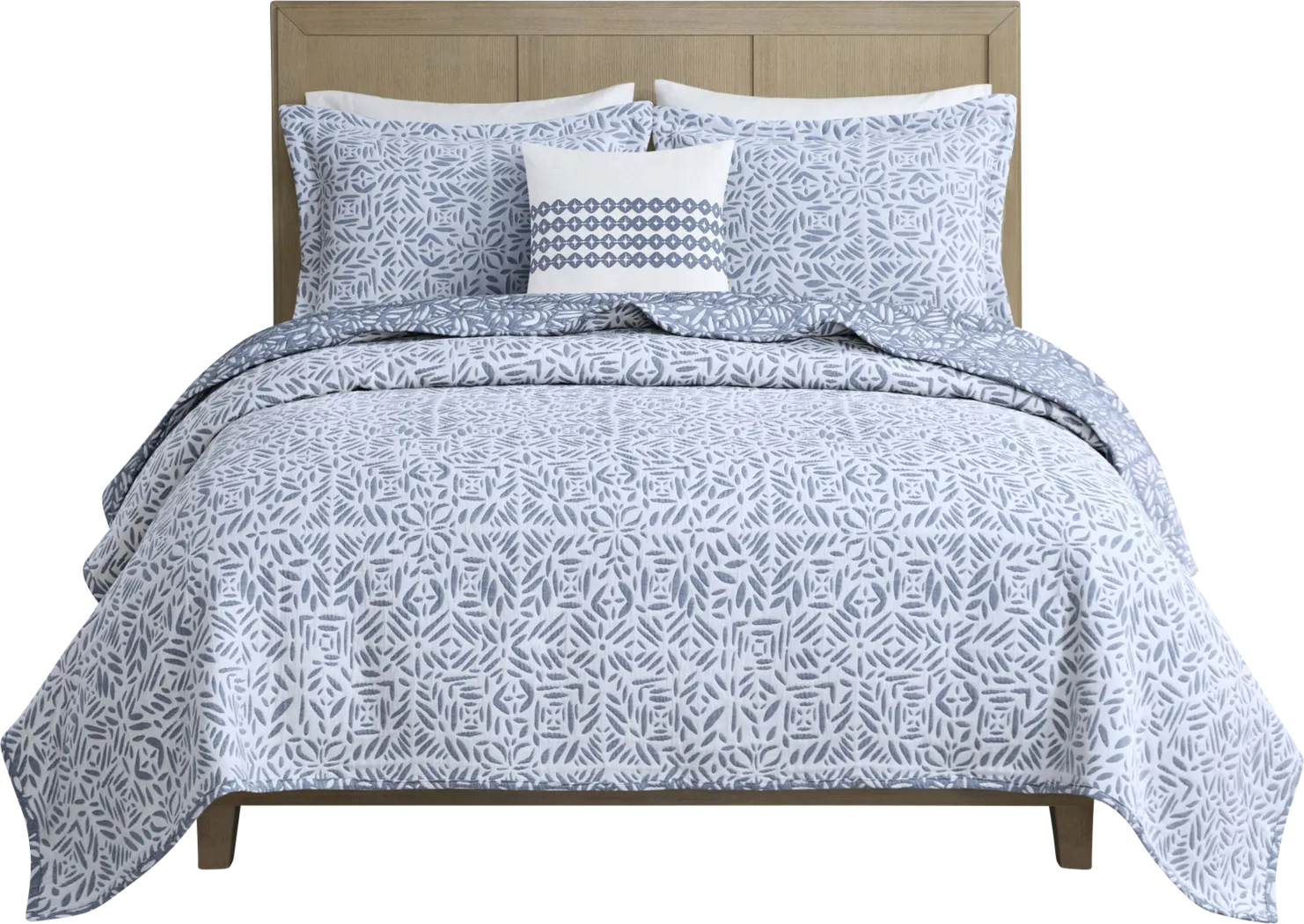 Washmon Blue 4 Pc King/California King Quilt Set - Thumbnail - Image 12