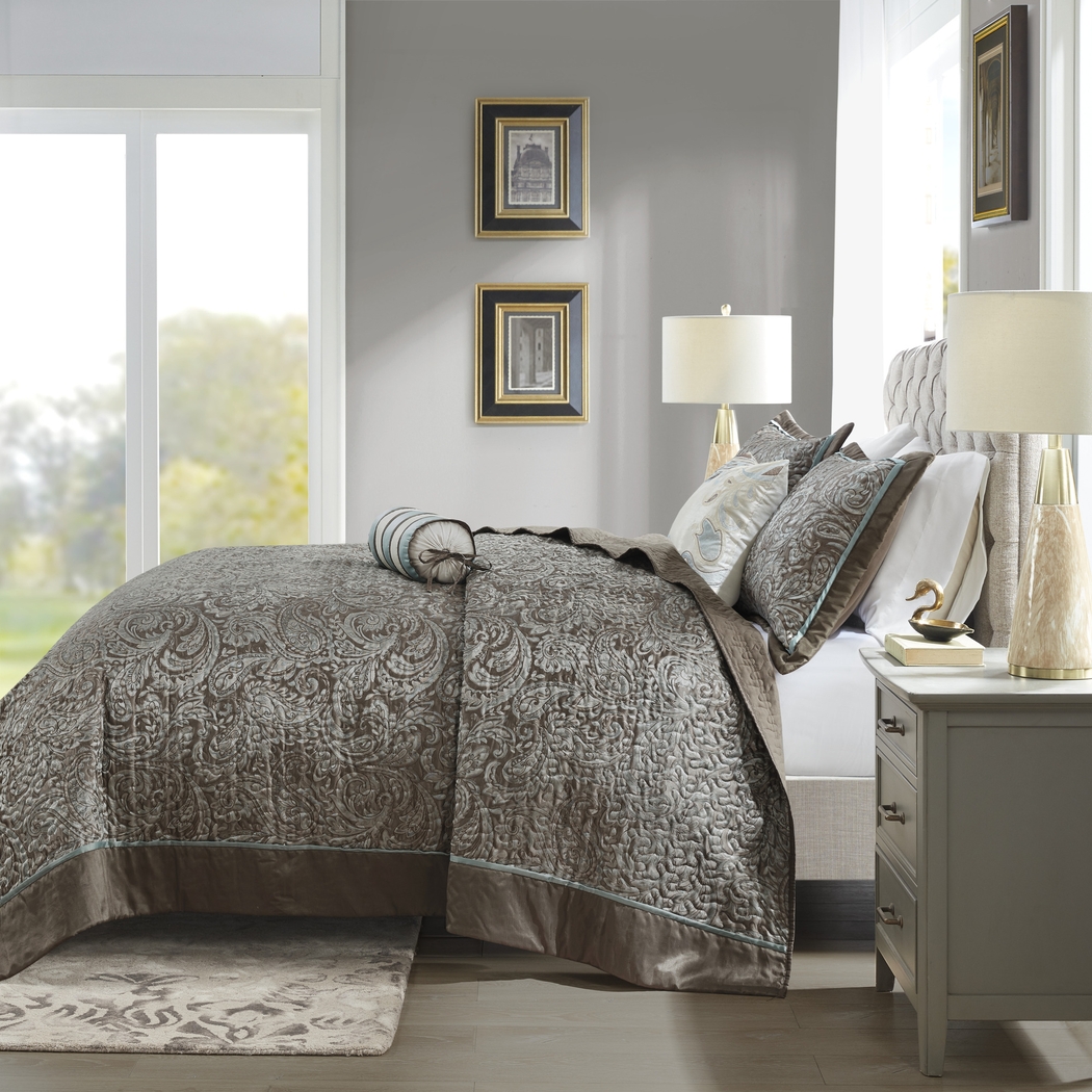 Waspi Blue 12 Pc California King Comforter Set - Thumbnail - Image 4