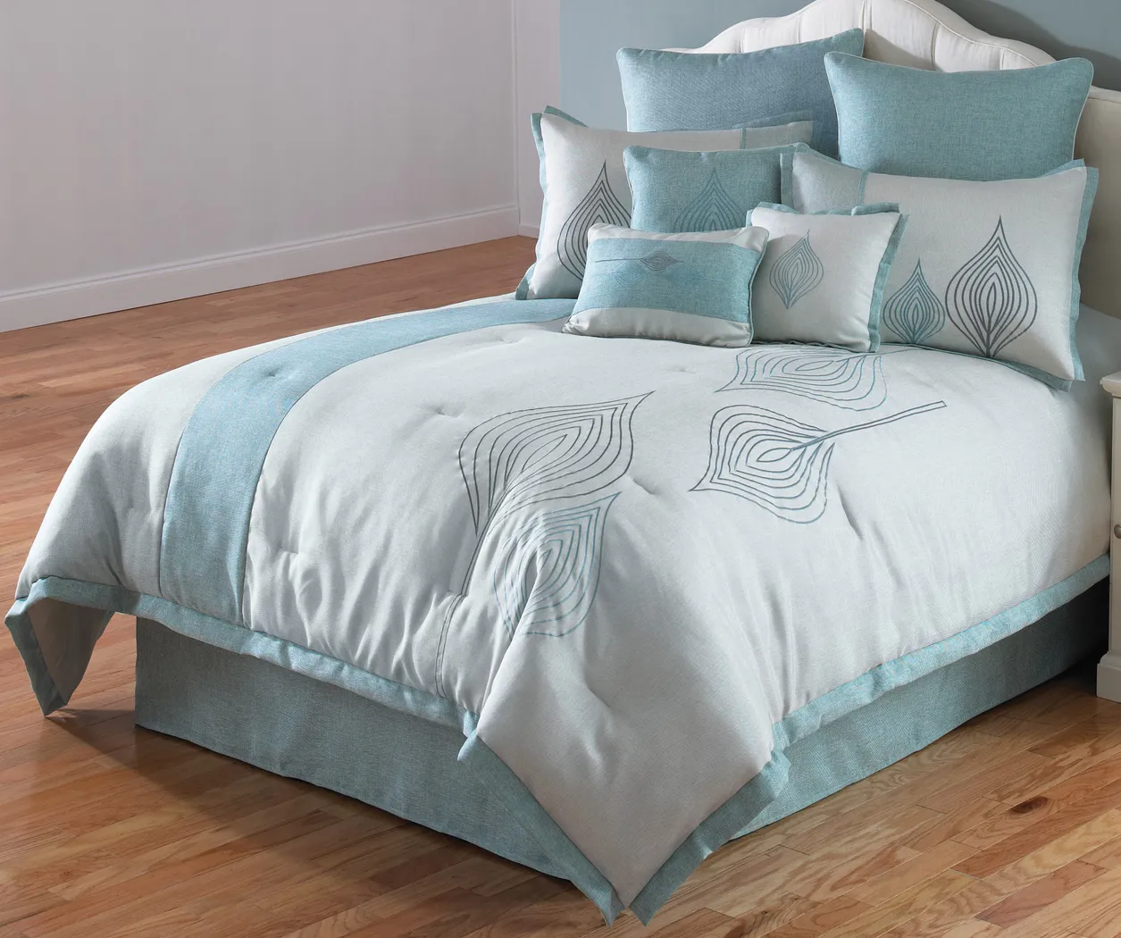 Water Drops 9 Pc Queen Comforter Set - Thumbnail - Image 1