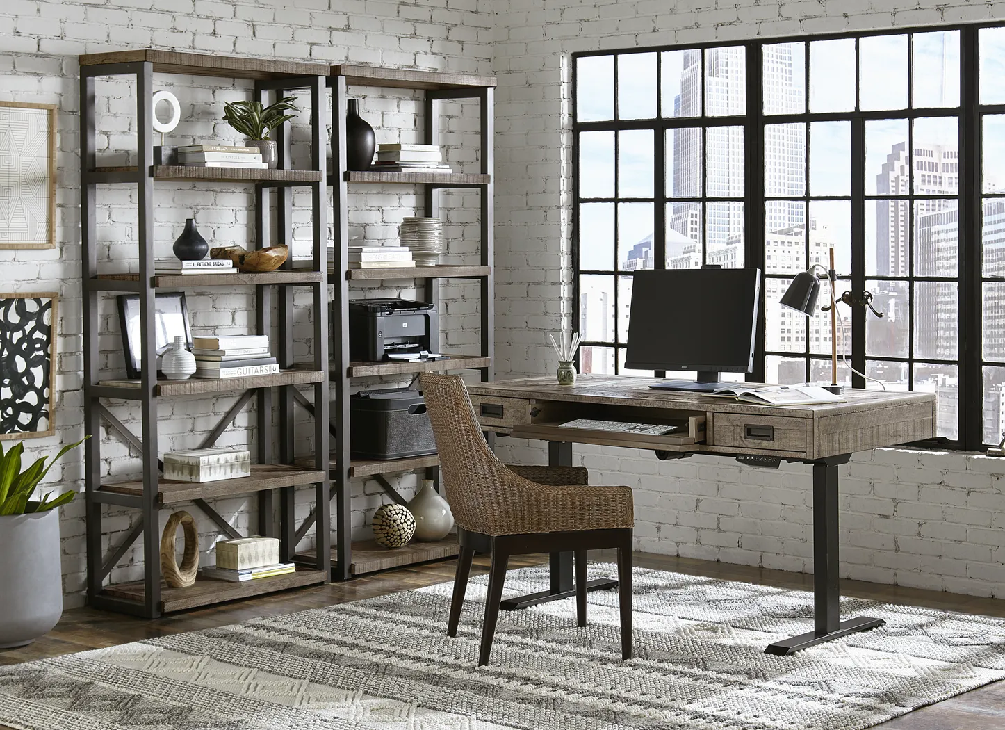 Water Mill Gray Adjustable Desk - Image 6