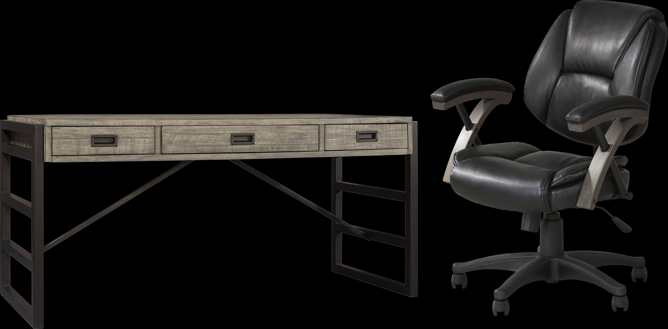 Water Mill Gray Writing Desk and Chair - Thumbnail - Image 1