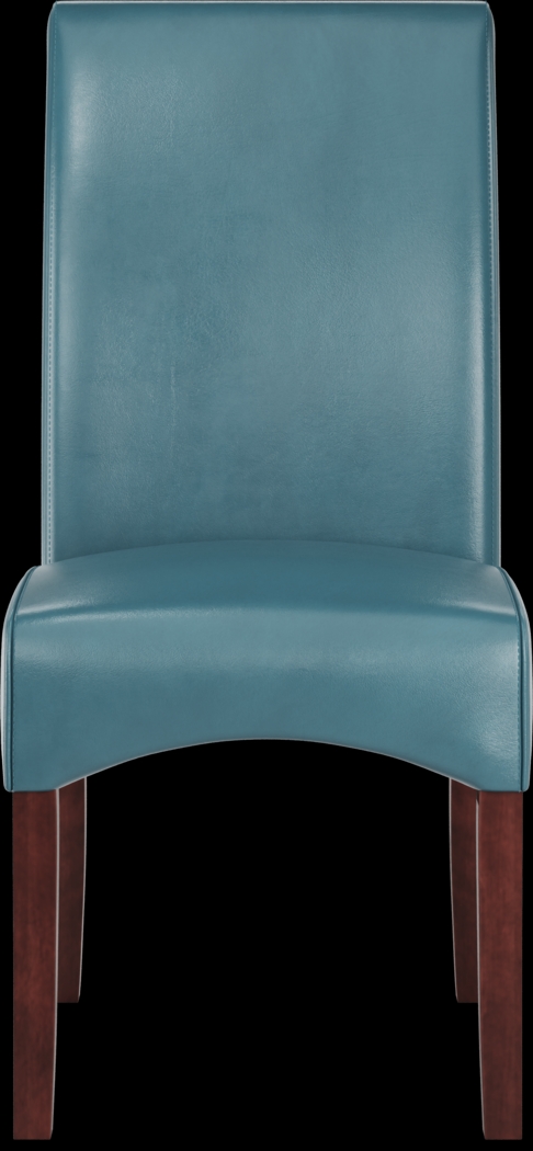 Delmon Walnut 5 Pc Oval Dining Set with Blue Chairs - Thumbnail - Image 4