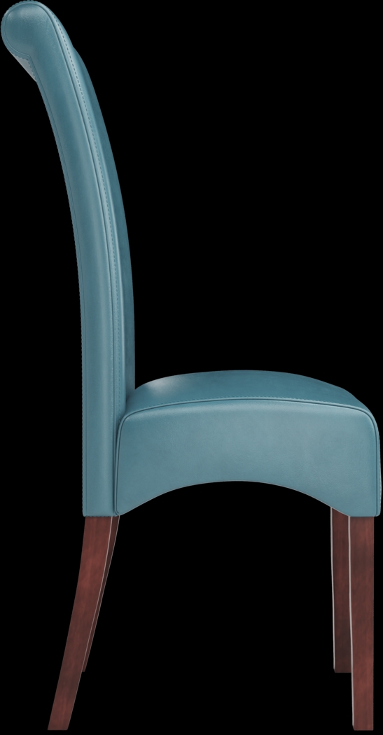 Delmon Walnut 5 Pc Oval Dining Set with Blue Chairs - Thumbnail - Image 5