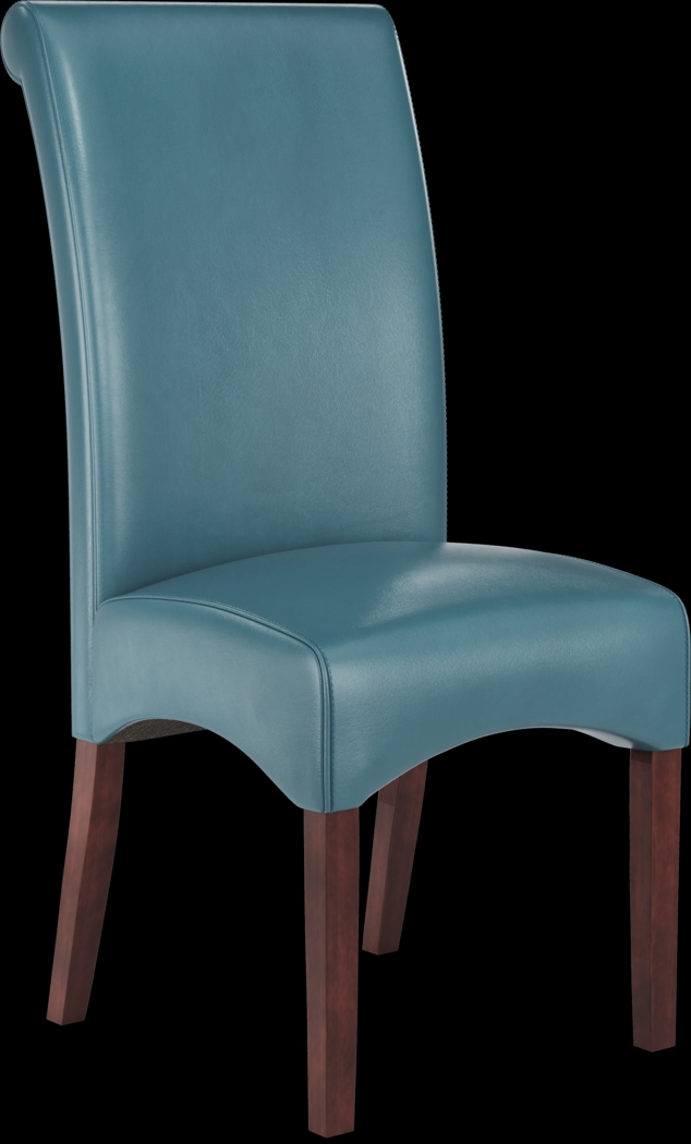 Delmon Walnut 5 Pc Oval Dining Set with Blue Chairs - Thumbnail - Image 3