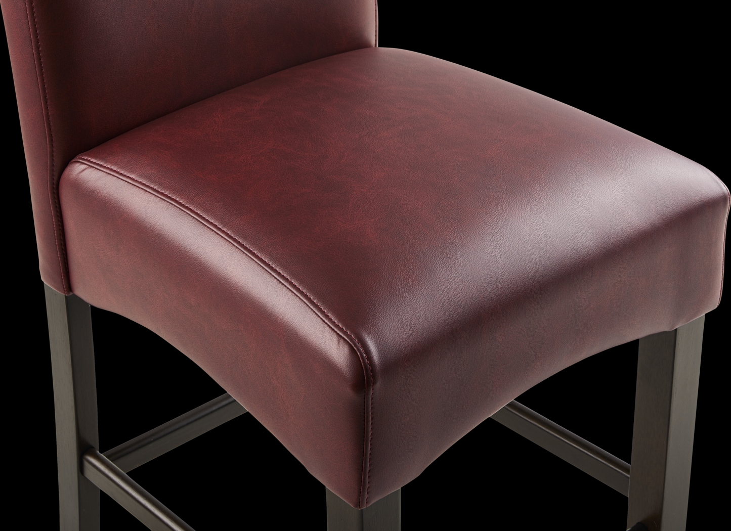 Watercolor Burgundy Upholstered Stool - Thumbnail - Image 4