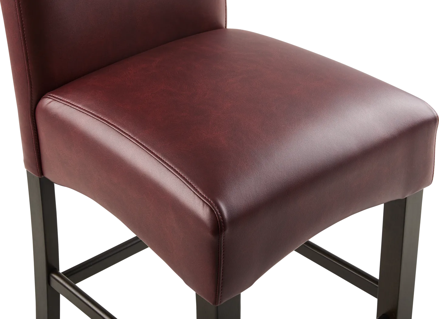 Watercolor Burgundy Upholstered Stool - Thumbnail - Image 4