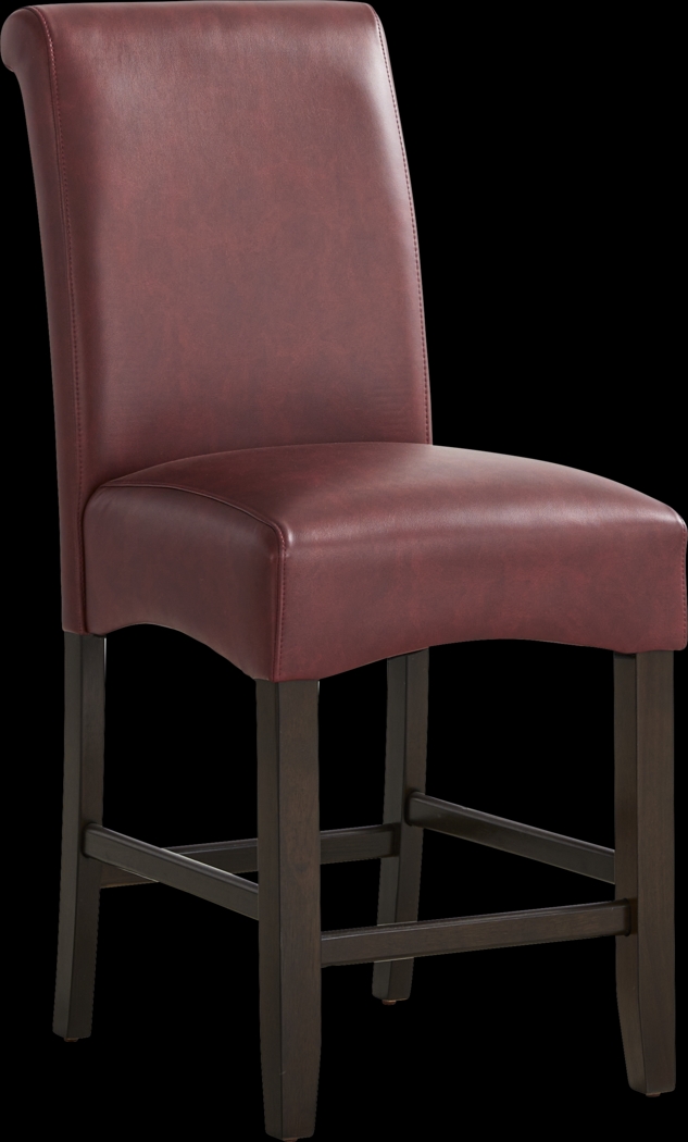 Watercolor Burgundy Upholstered Stool - Thumbnail - Image 1