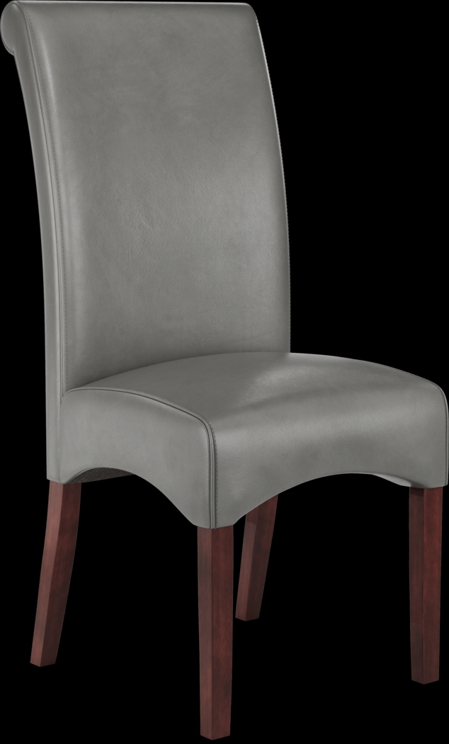 Delmon Walnut 5 Pc Oval Dining Set with Charcoal Chairs - Thumbnail - Image 3