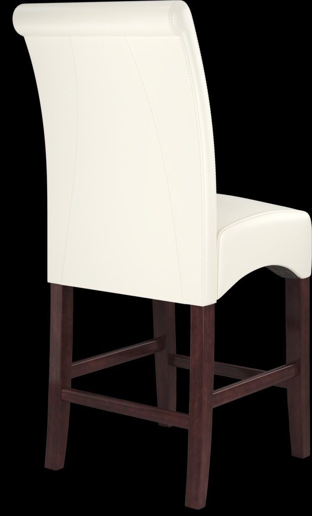 Ciara Espresso 5 Pc 48" Counter Height Dining Set with Ivory Stools - Thumbnail - Image 7