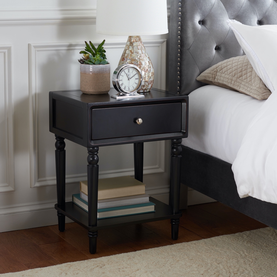 Wateree Black Nightstand - Thumbnail - Image 2