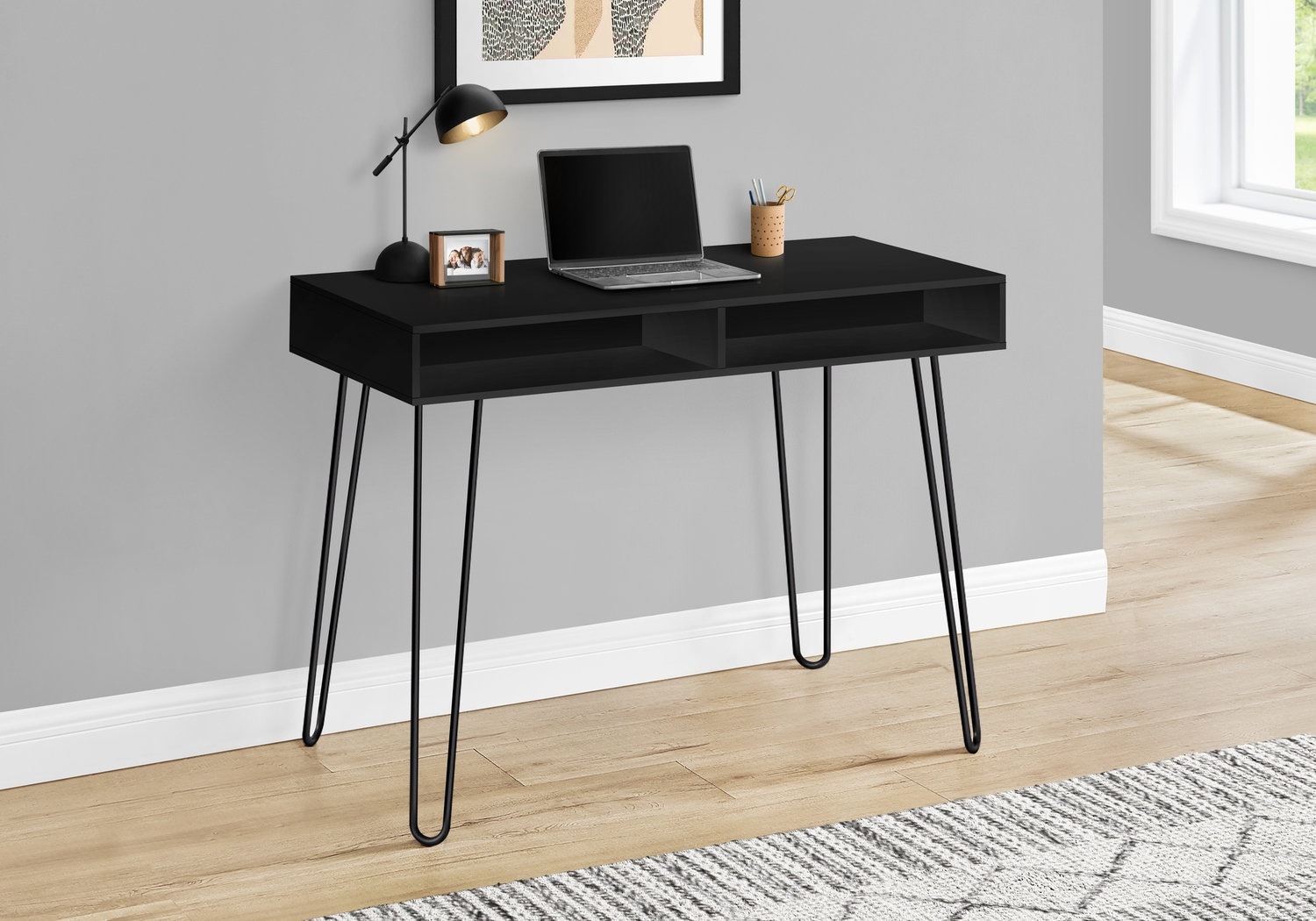 Waterpine Black Desk - Thumbnail - Image 3