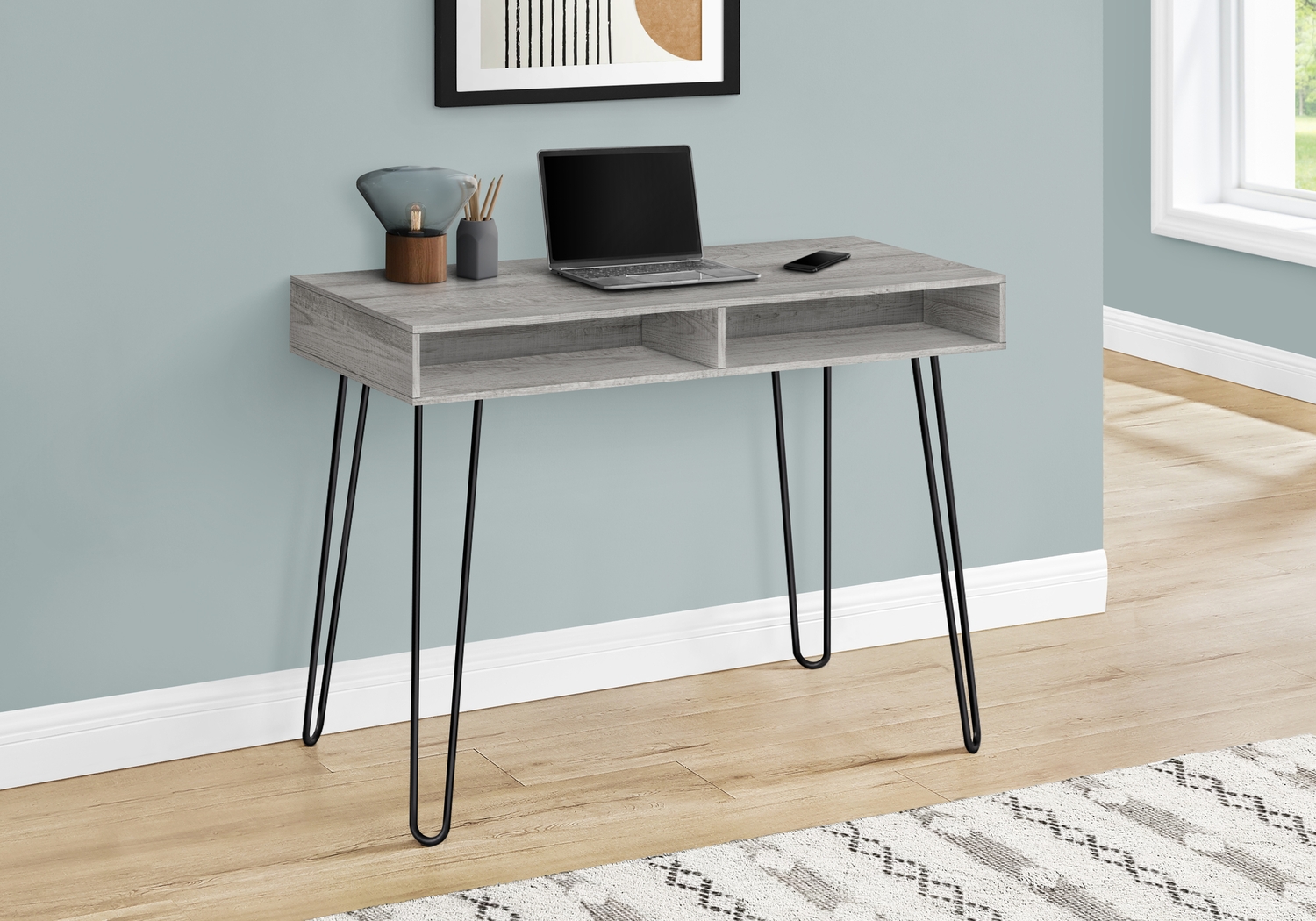 Waterpine Gray Desk - Thumbnail - Image 3