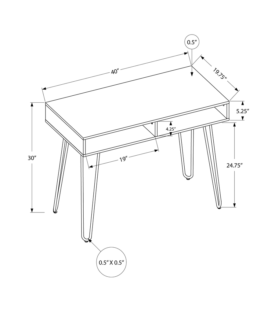 Waterpine Gray Desk - Thumbnail - Image 5
