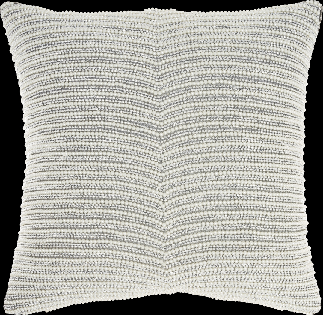 Watersong Ivory/Silver Accent Pillow - Thumbnail - Image 1