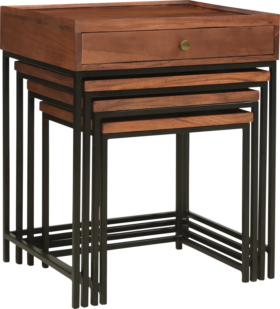 Waterston Brown Nesting Tables Set of 4 - Thumbnail - Image 5
