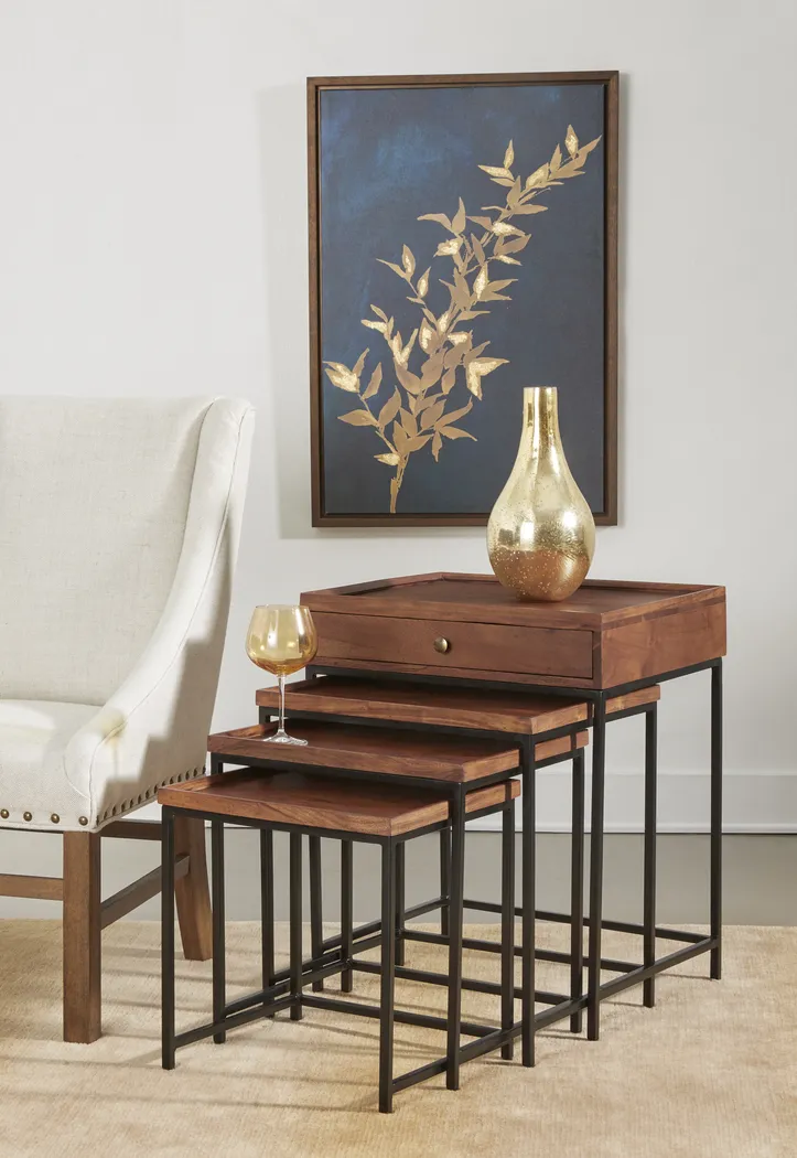Waterston Brown Nesting Tables Set of 4 - Thumbnail - Image 7