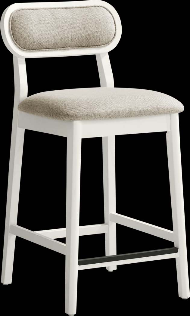 Watertown White Upholstered Counter Height Stool - Thumbnail - Image 1