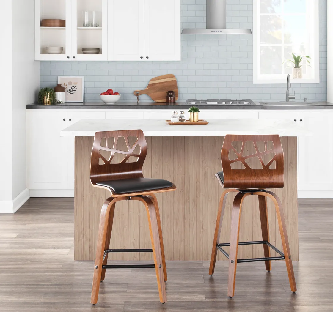 Watsonia Black Counter Height Stool, Set of 2 - Thumbnail - Image 2