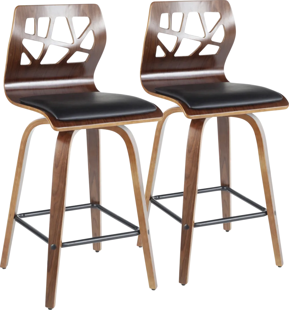 Watsonia Black Counter Height Stool, Set of 2 - Thumbnail - Image 1