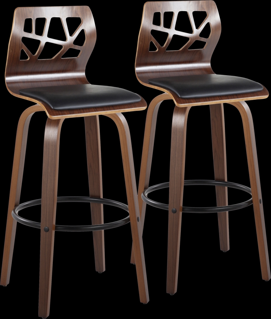 Watsonia Black Swivel Barstool, Set of 2 - Thumbnail - Image 1