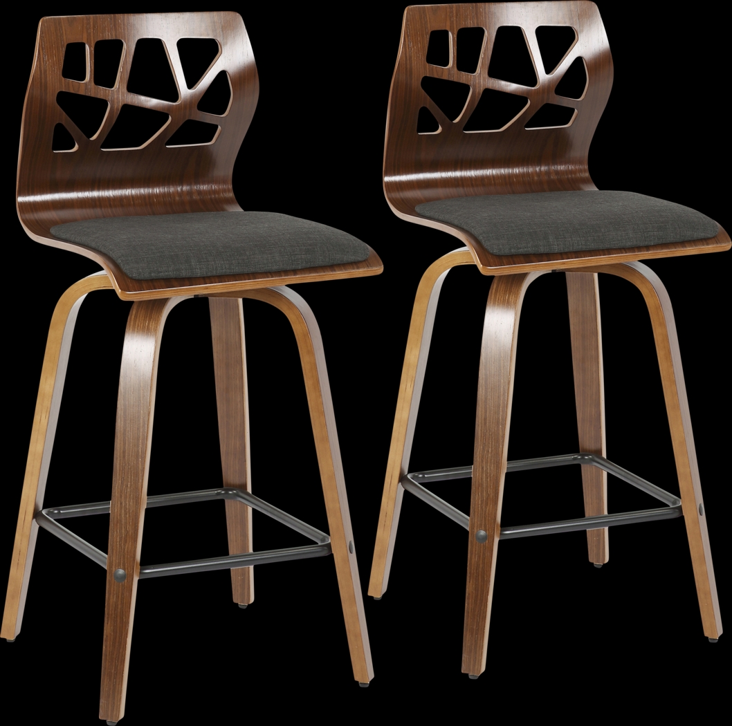 Watsonia Charcoal Counter Height Stool, Set of 2 - Thumbnail - Image 1