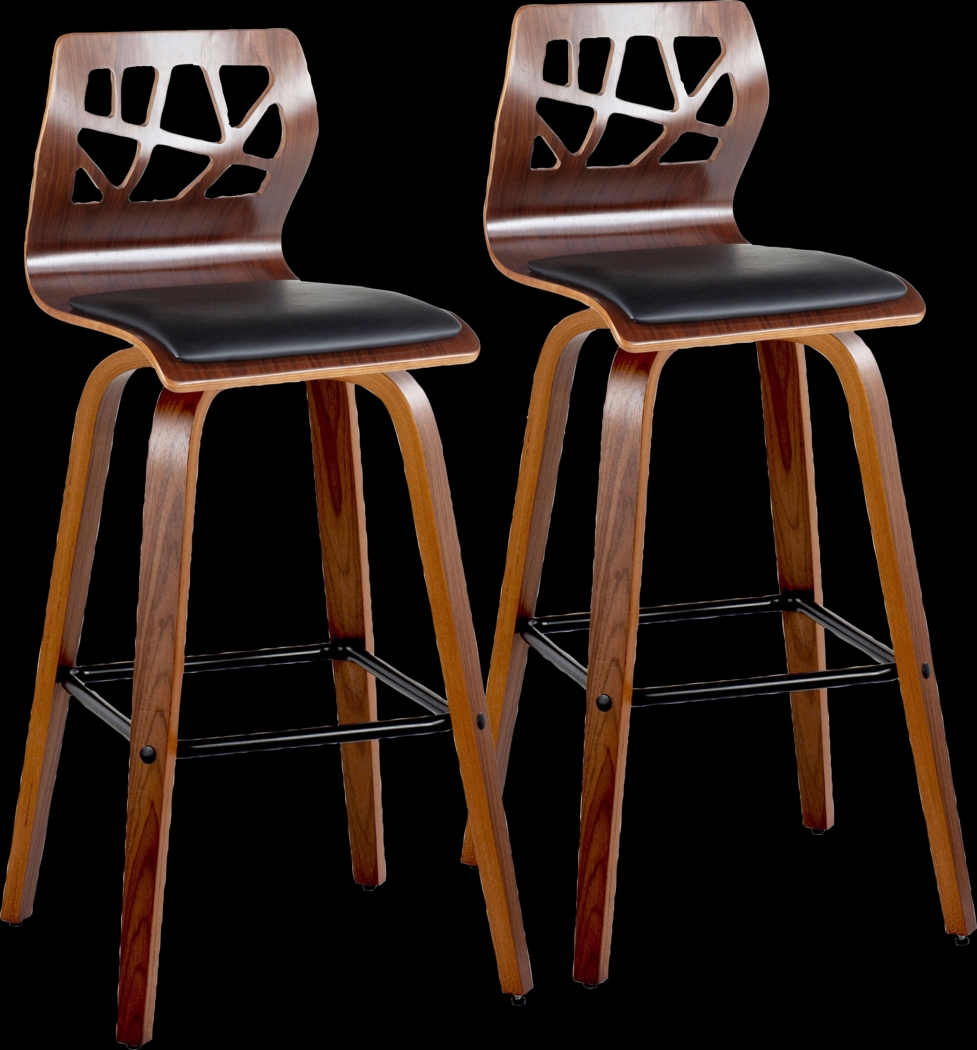 Watsonia II Black Swivel Barstool, Set of 2 - Thumbnail - Image 1
