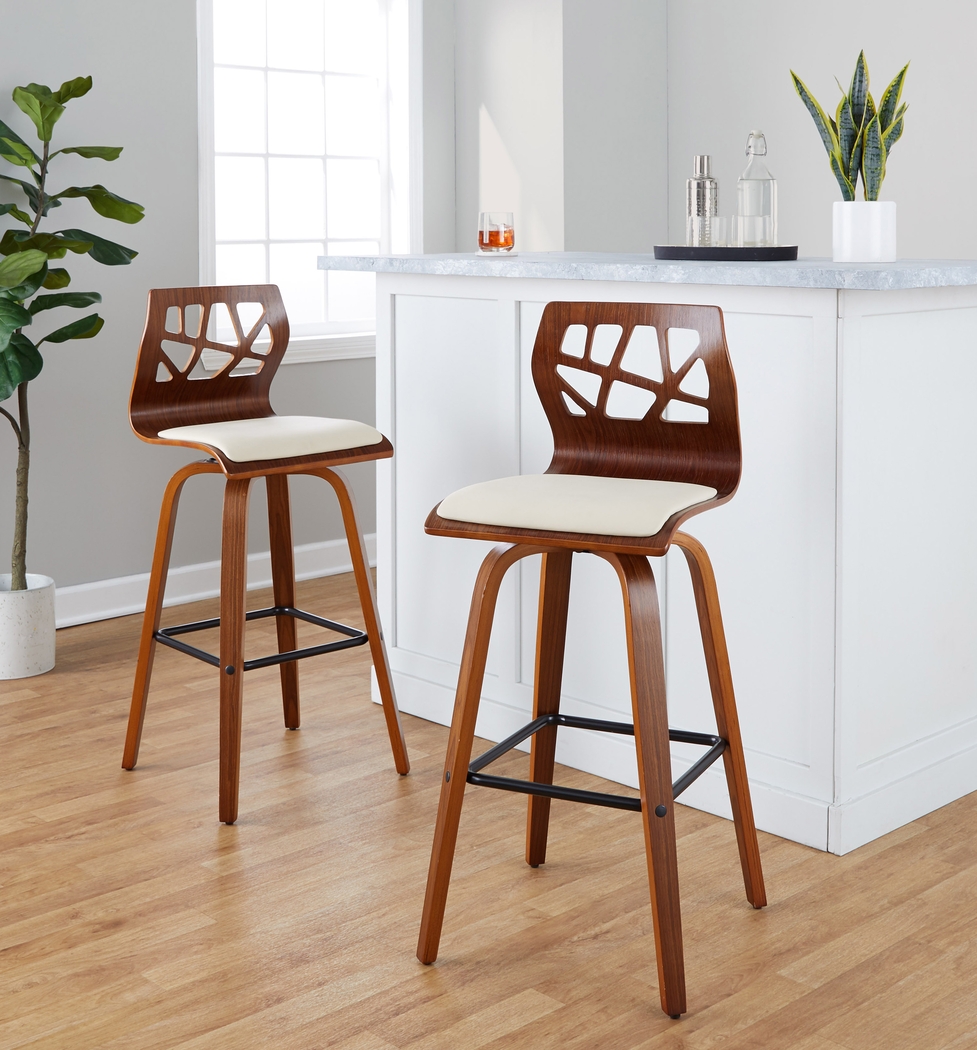 Watsonia II Cream Swivel Barstool, Set of 2 - Thumbnail - Image 4