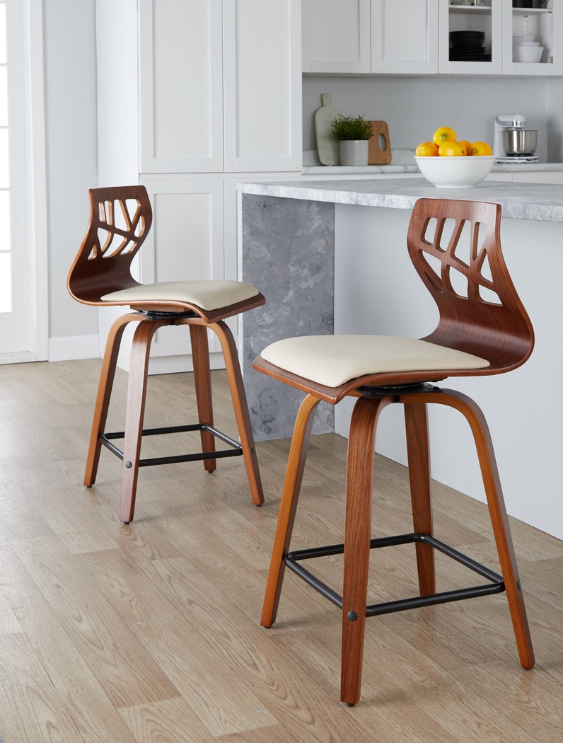 Watsonia II Cream Swivel Counter Height Stool, Set of 2 - Thumbnail - Image 5